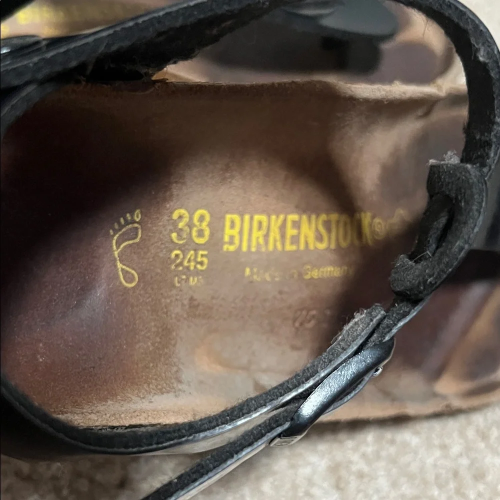 Birkenstock Gizeh Heel Strap Glossy Black Sandals - Picture 8 of 9